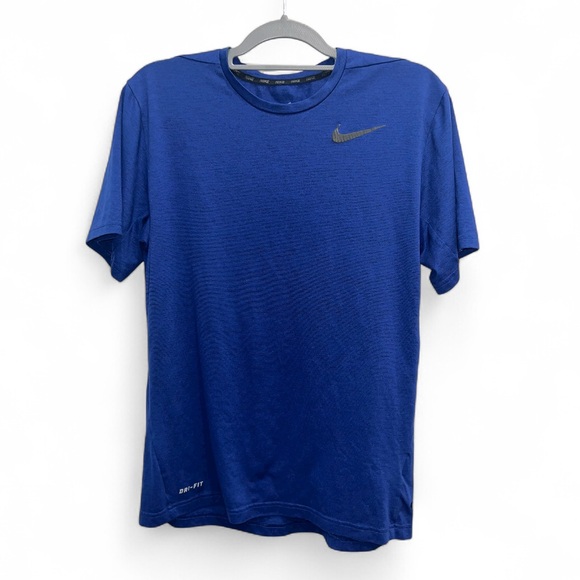 Nike Men’s Dri Fit Blue Short Sleeve Shirt Size Medium - Picture 1 of 4